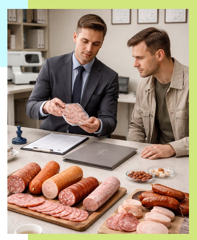 Сертификация колбасных изделий в Подольске от 7814 р. | Алешин-Пдл