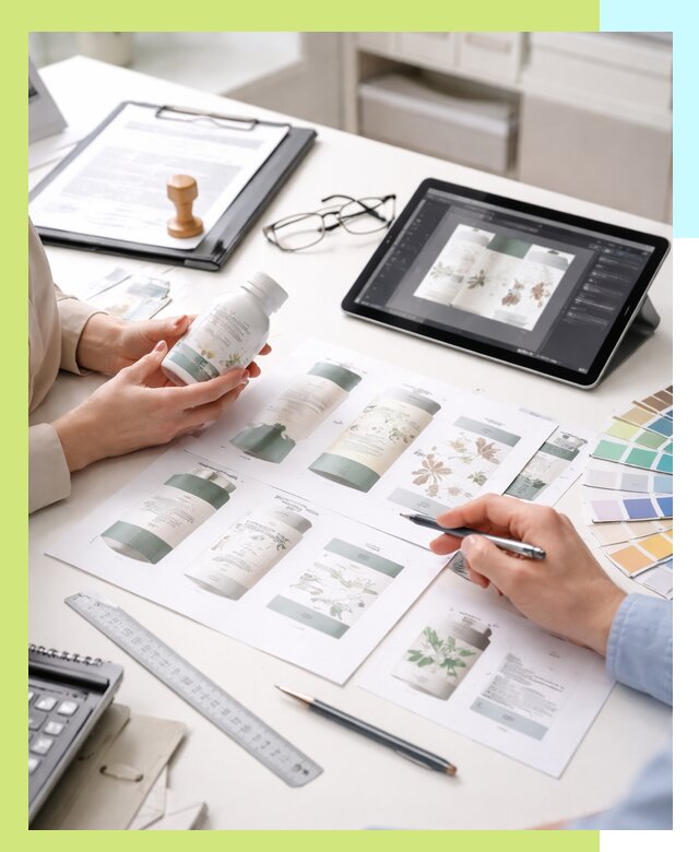 Профессиональная разработка дизайна и текста этикетки продукции в Подольске